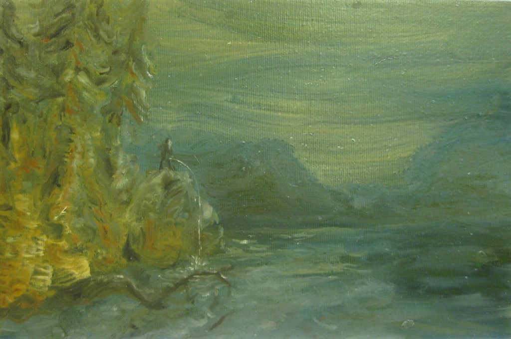 pisciatina al crepuscolo-2012-olio su tela-25x35 cm