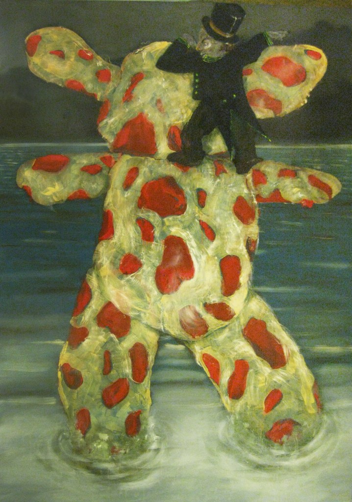 sulla spalla del gigante pimpo-2012-olio su tela-280x200 cm