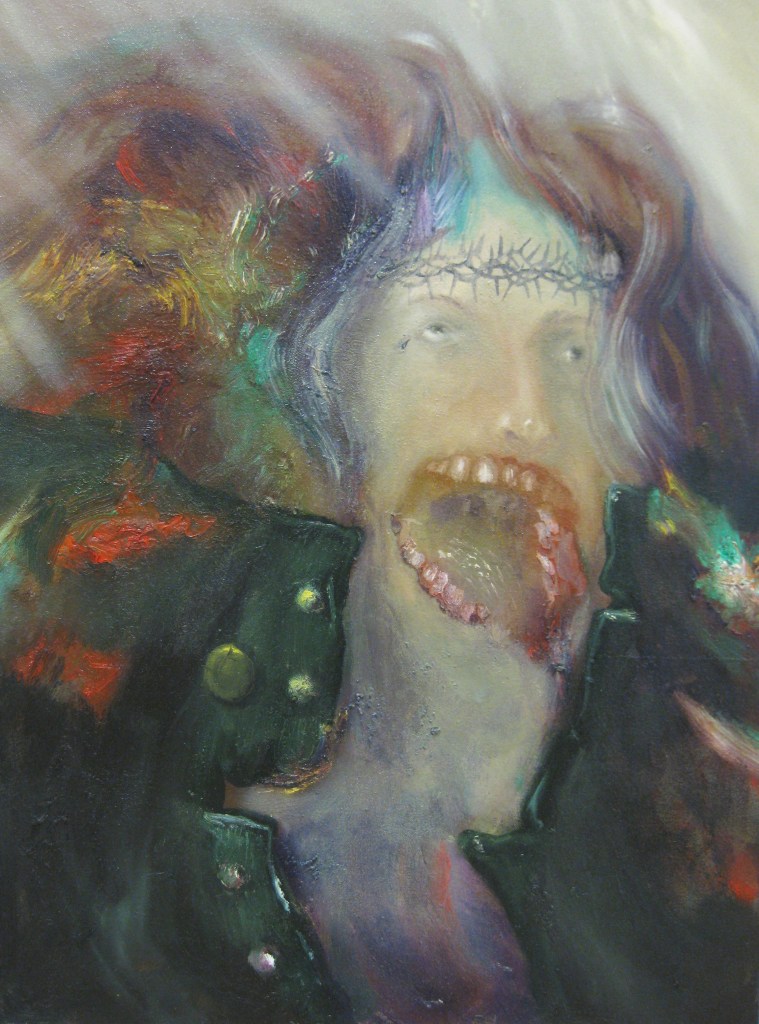 trasfigurazione di un metallaro (durante il concerto dei Judas Priest)-2013-80x60 cm-olio su tela