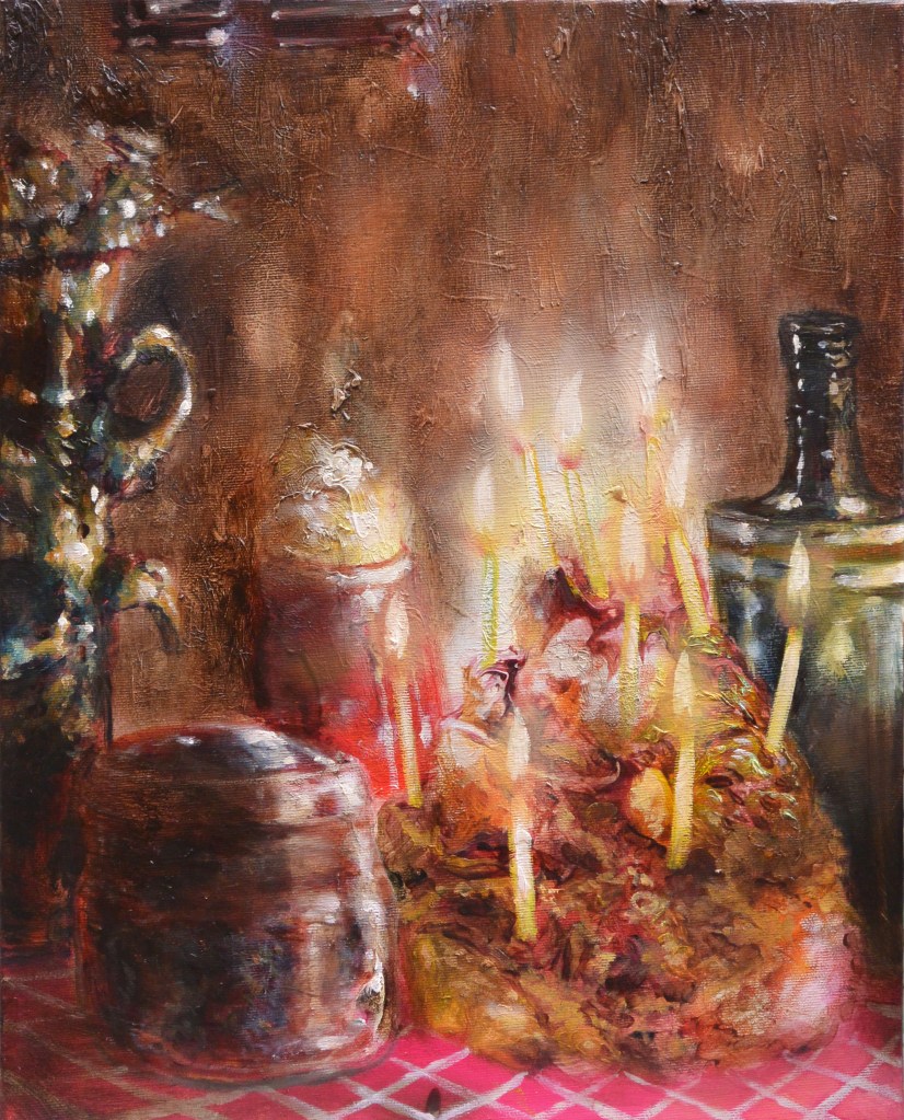 buon compleanno-2015-olio su tela -50x40 cm